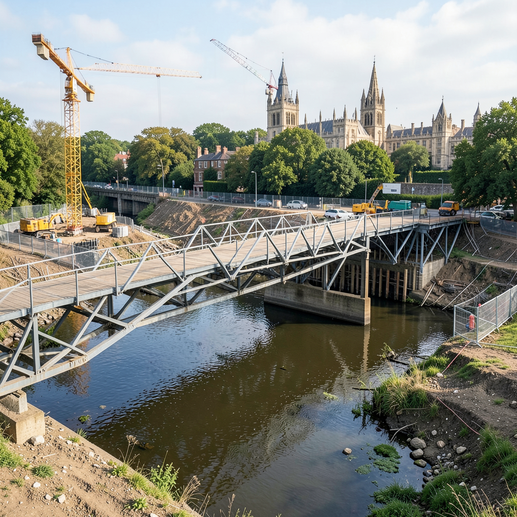 Work begins on Oxpens River Bridge connecting Oxford neighbourhoods
